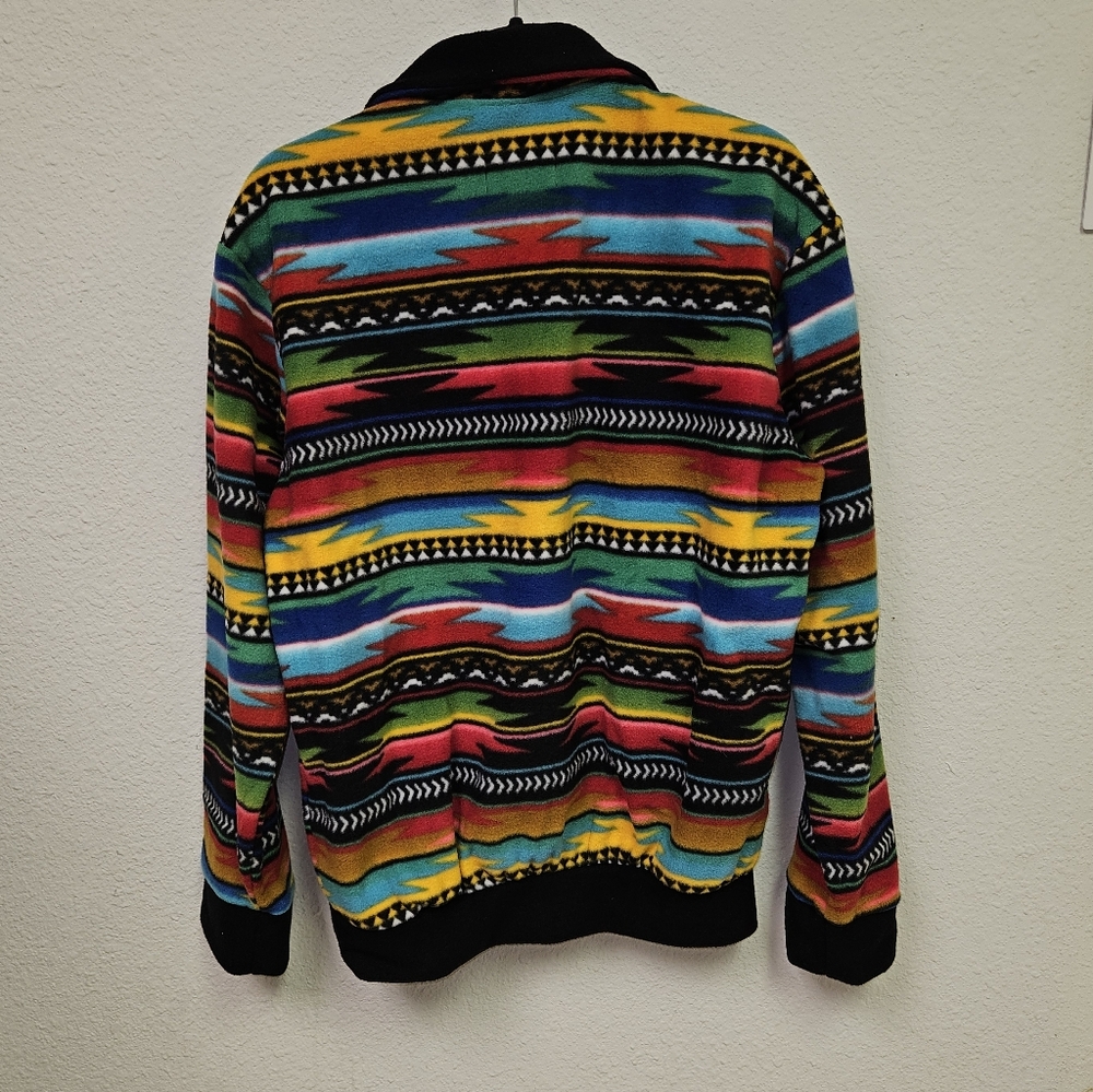 Fleece Aztec Patterned Pullover - Medium - image 2